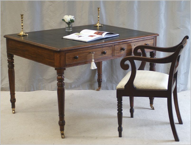 3039 Antique Georgian 4 Drawer Library Table (9)